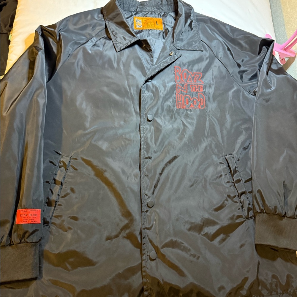 PALACE Black Windbreaker with Boyz N the Hood Embroidery